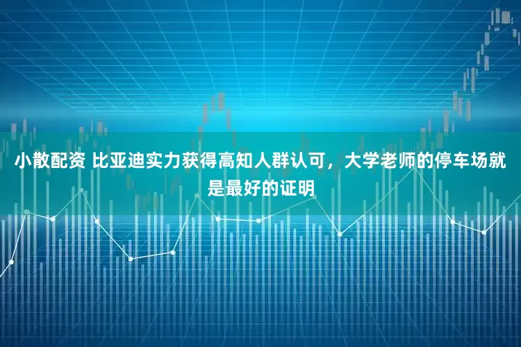 小散配资 比亚迪实力获得高知人群认可，大学老师的停车场就是最好的证明